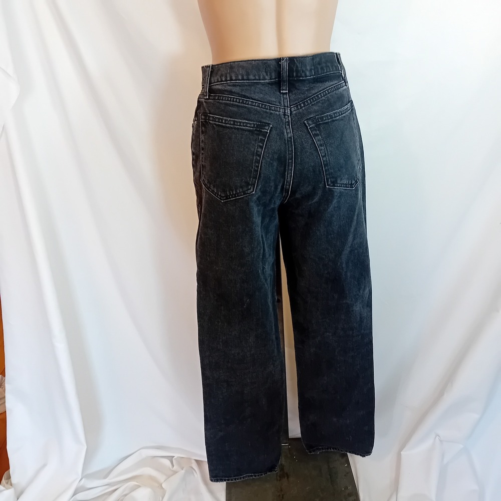 Abercrombie & Fitch Women's 90s Straight Jeans Ultra High Rise Black Wash 27/4R - Picture 5 of 16